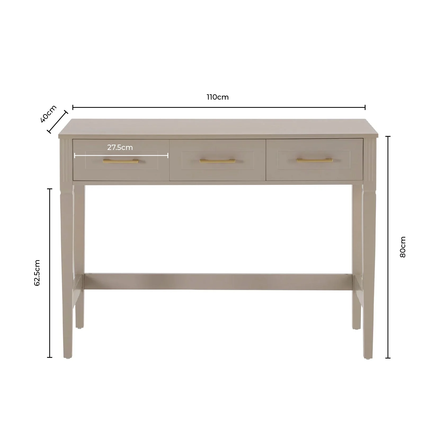 Sienna Dressing Table Console - Cream - Image 7
