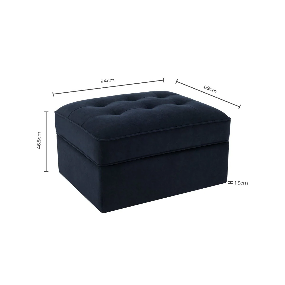 Sloane Ottoman Storage Pouffe- Midnight - Image 6