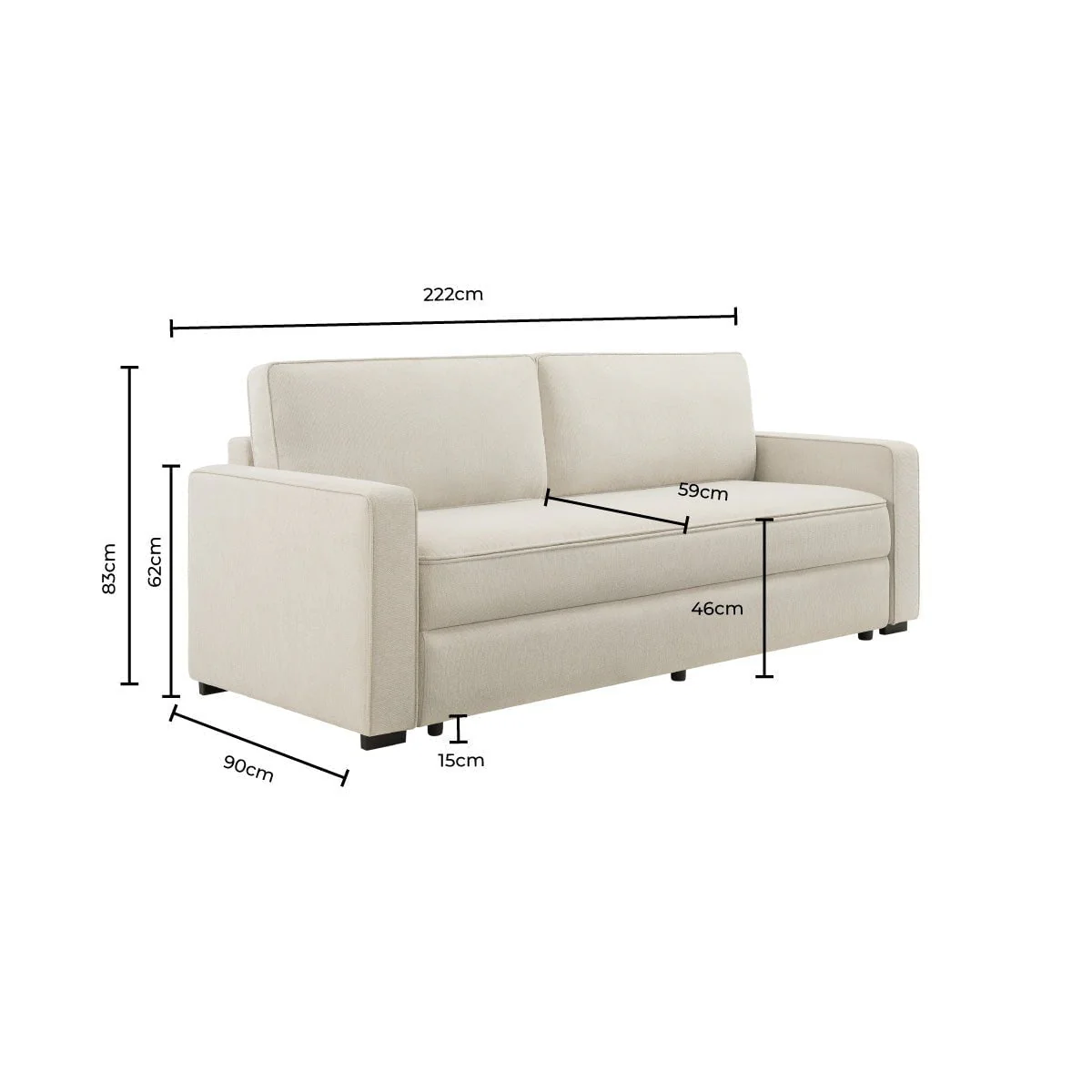 Soho Sofa Bed - Grey - Image 8