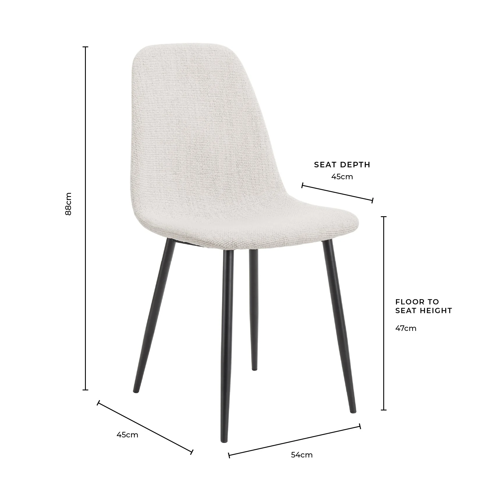 Sophia Set of 2 Dining Chairs - Boucle - Taupe - Image 9