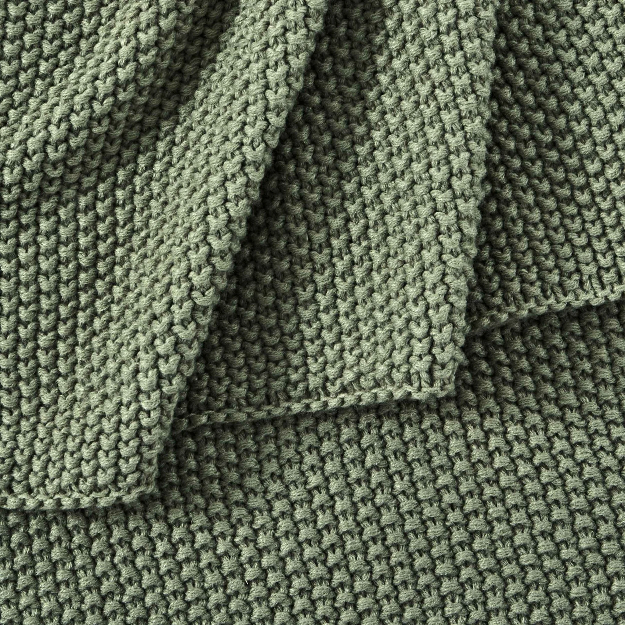 St Ives Knit Throw - Green - Image 3