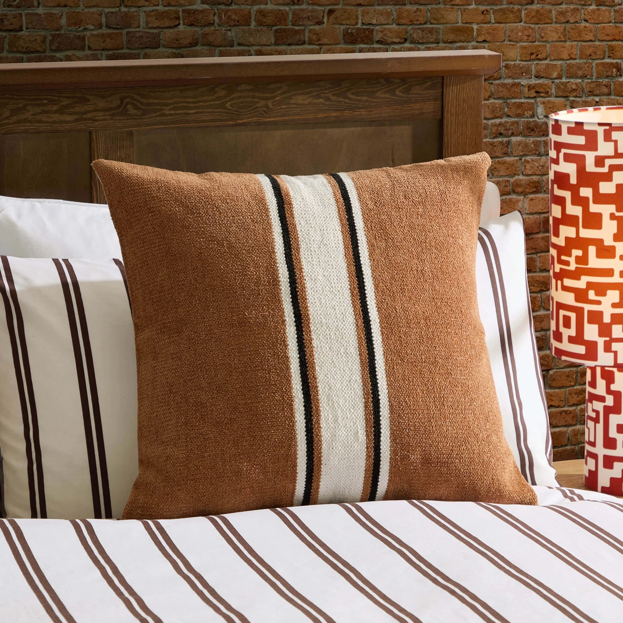 Stripe Cushion Cover - Tan