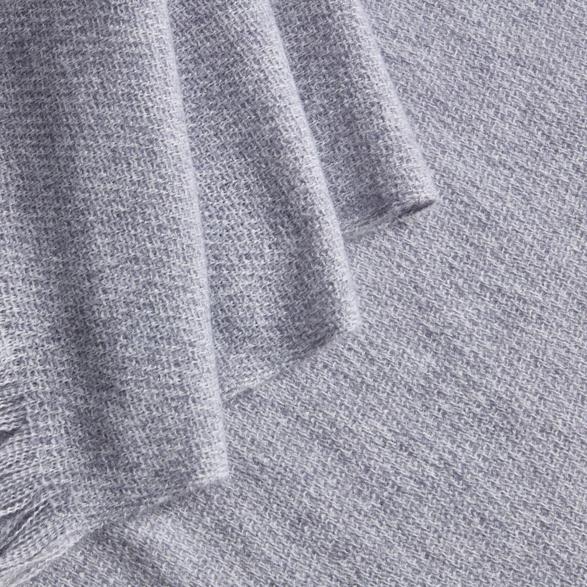Super Soft Marled Tassel Sofa Throw - Light Blue - Image 3