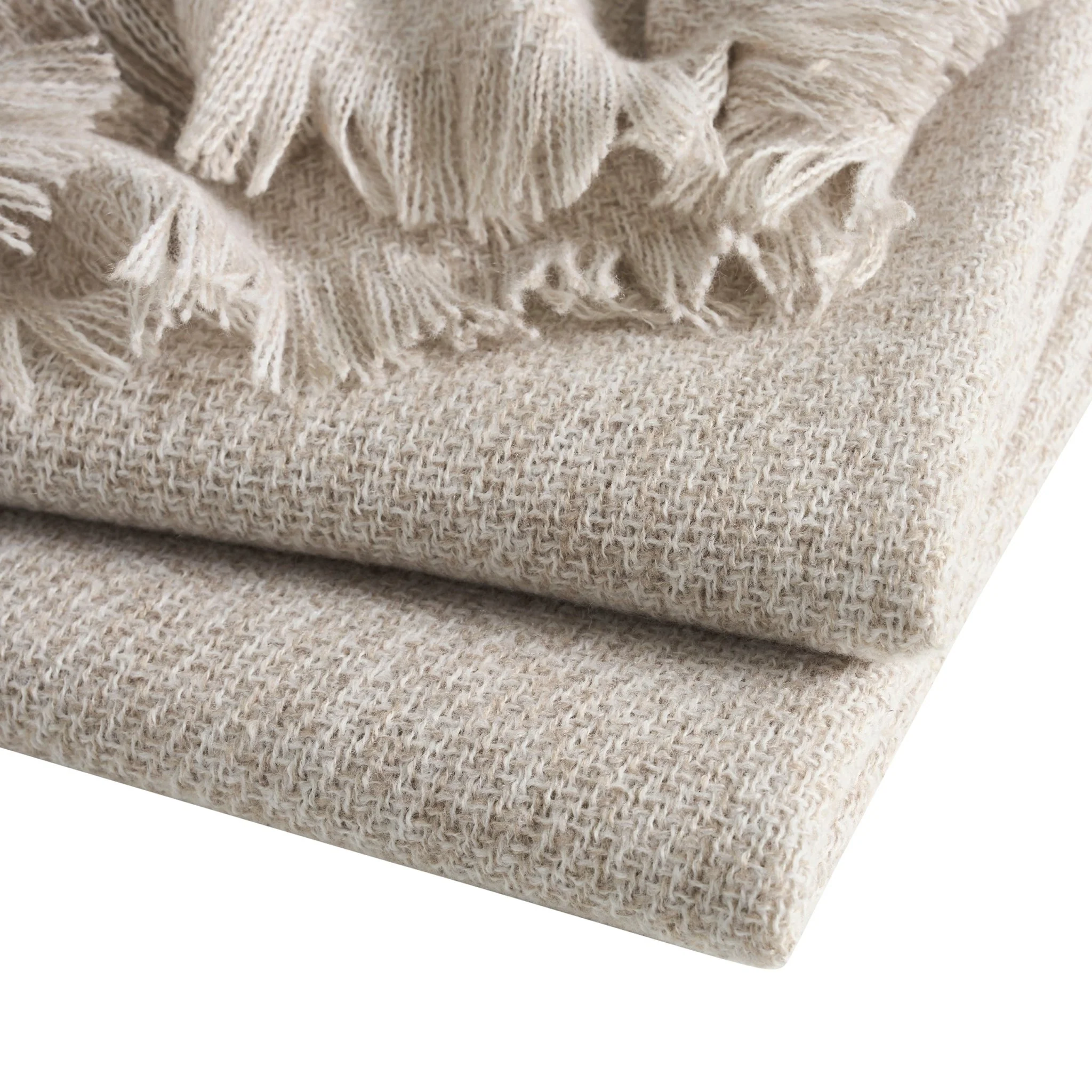Super Soft Marled Tassel Throw - Natural - Image 3