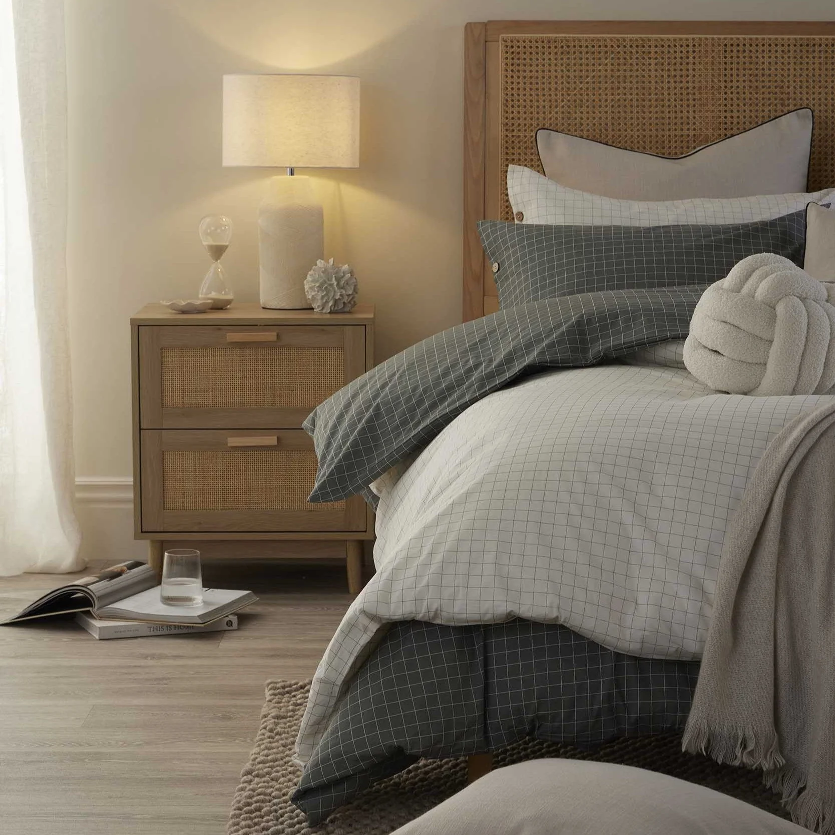 Thea Duvet Cover & Pillowcase Set - Pewter Green - Image 4