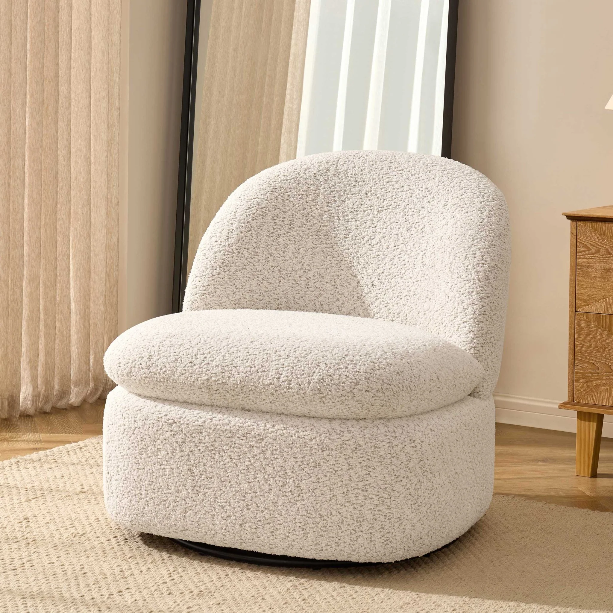 Tilly Swivel Accent Chair - Popcorn Teddy