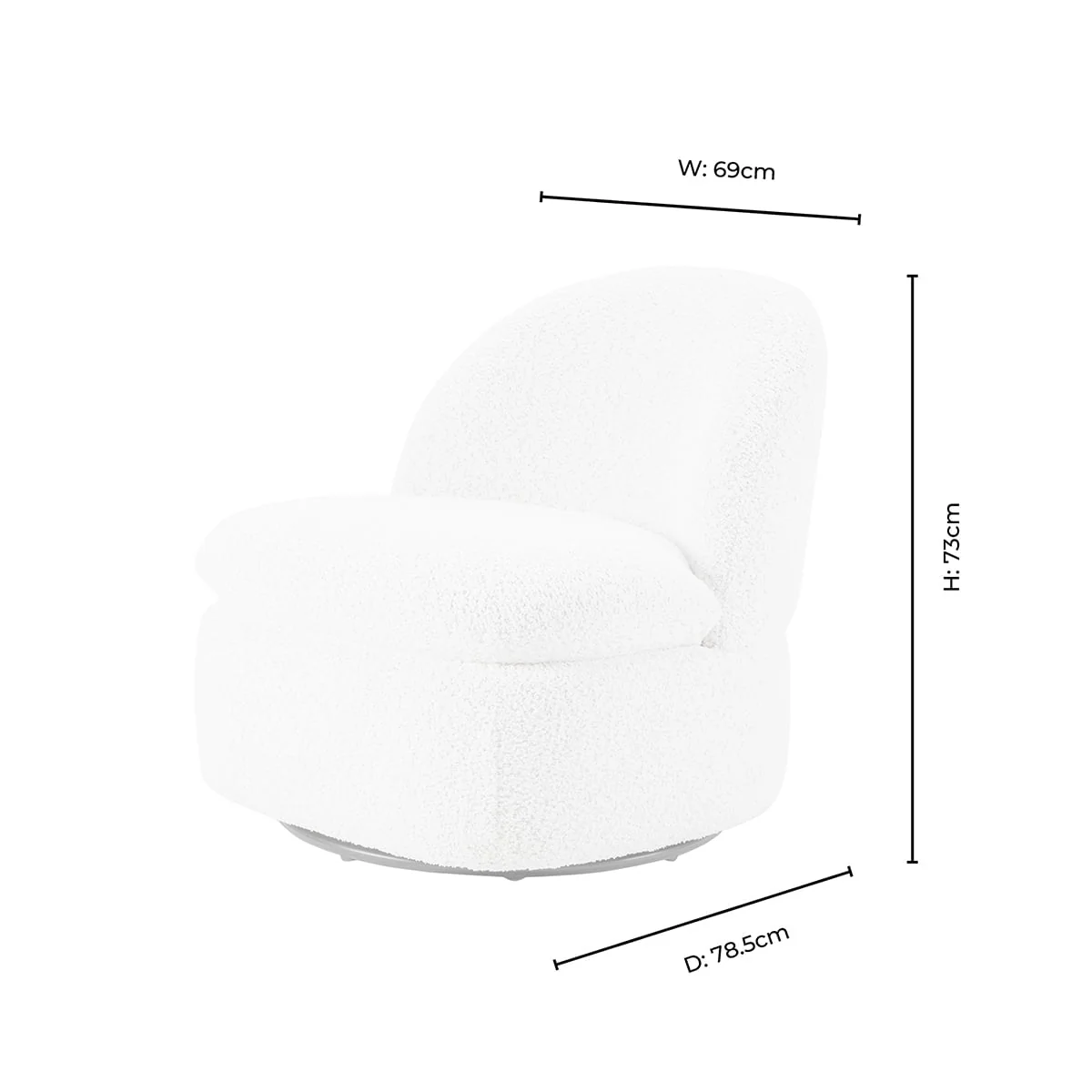 Tilly Swivel Accent Chair - Popcorn Teddy - Image 8