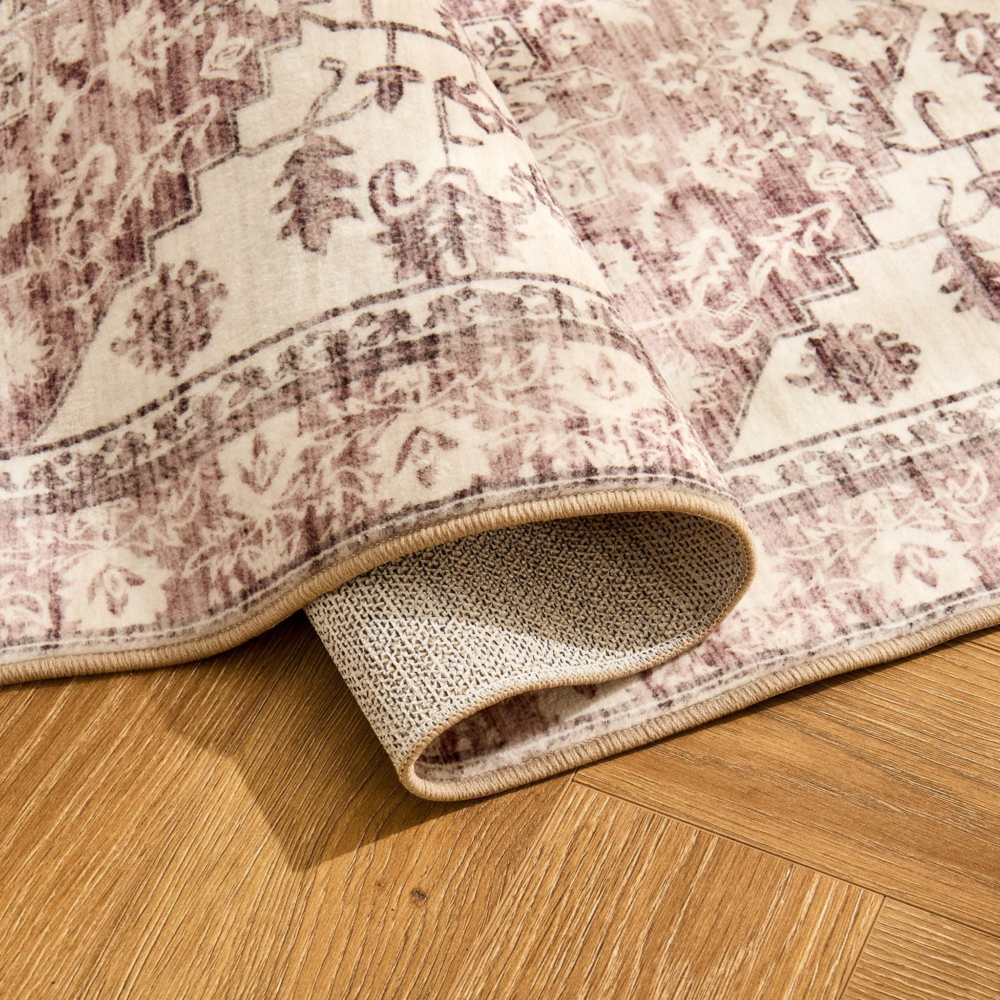 Uma Persian Style Machine Washable Rug - Brown - Image 4