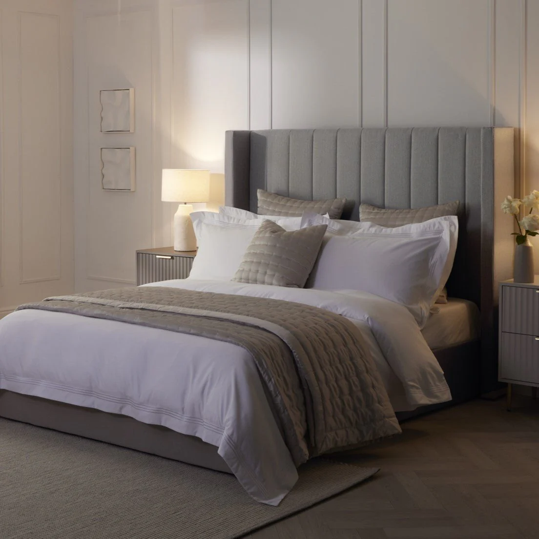 Vienna Quilted Satin Bedspread 2.5m x 2.6m - Champagne - Image 6