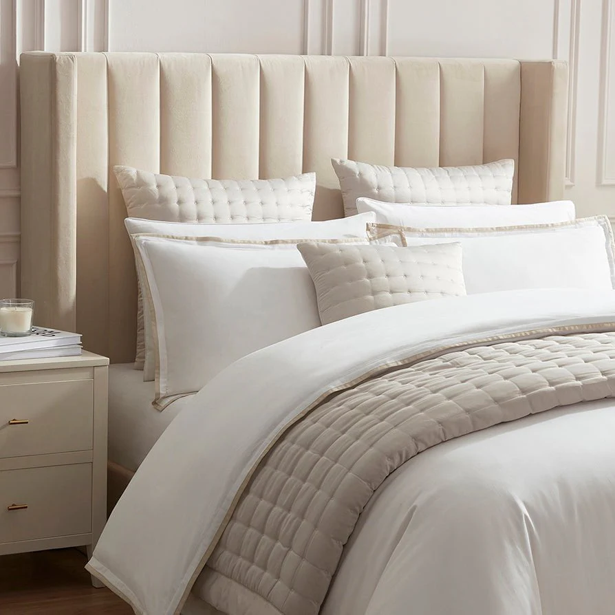 Vienna Quilted Satin Cushion Cover - Champagne - Image 4