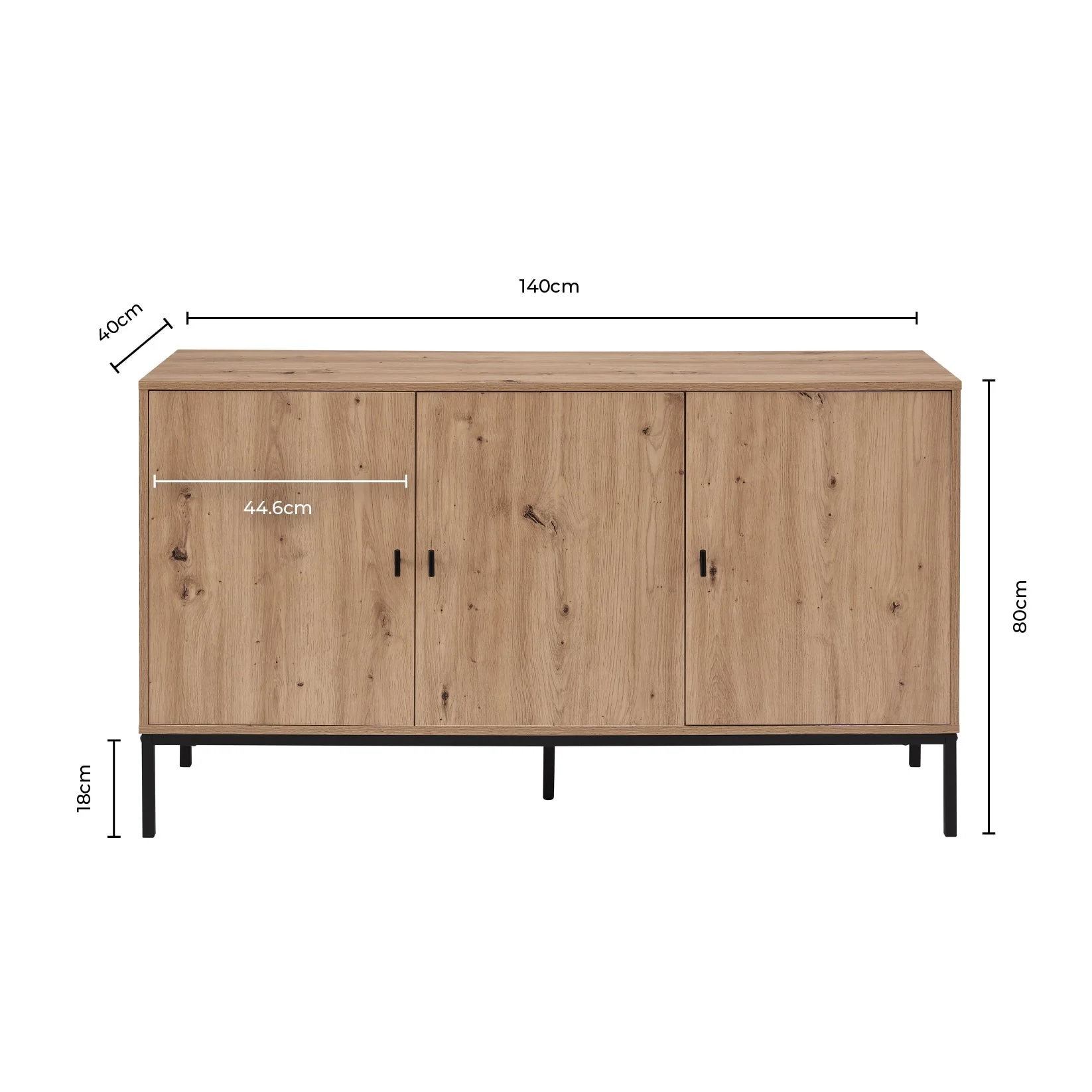 Willow Large Sideboard - Oak Effect - Image 11